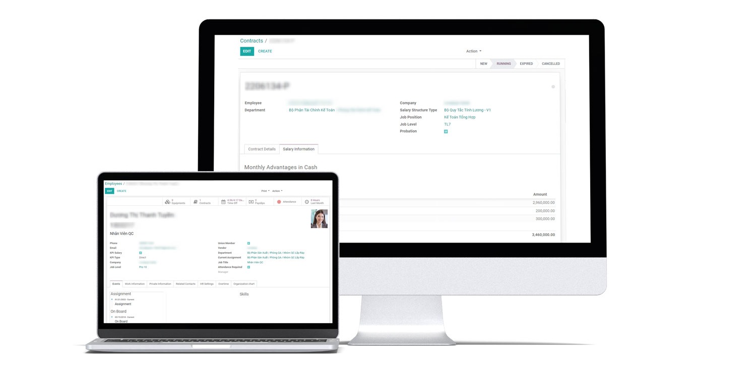 Odoo Contracts interface