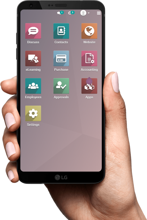 Odoo 13 demo on phone