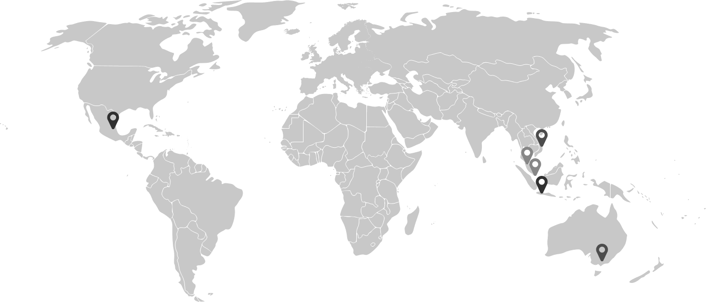 Port Cities - Bản đồ văn phòng ở Mexico, Vietnam, Indonesia, Malaysia, Singapore, Australia
