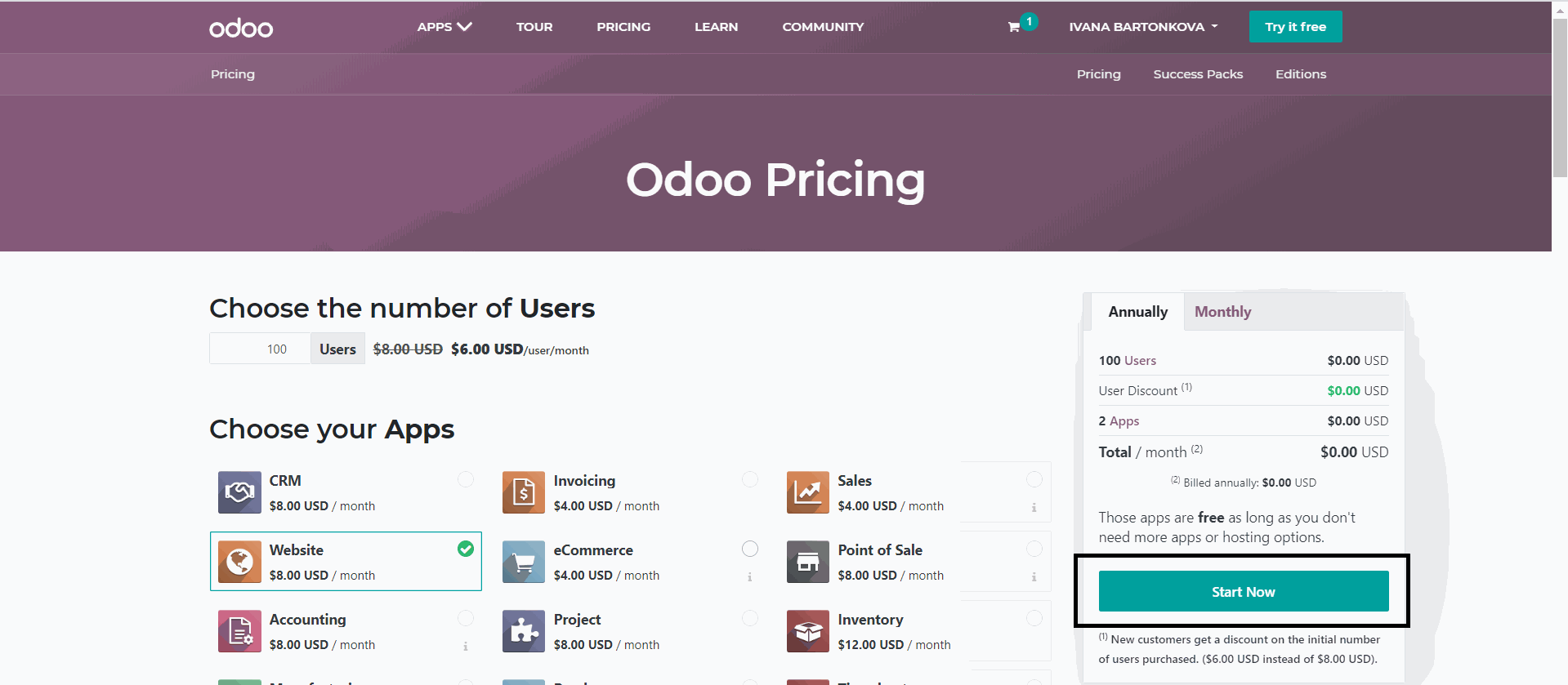 Odoo database