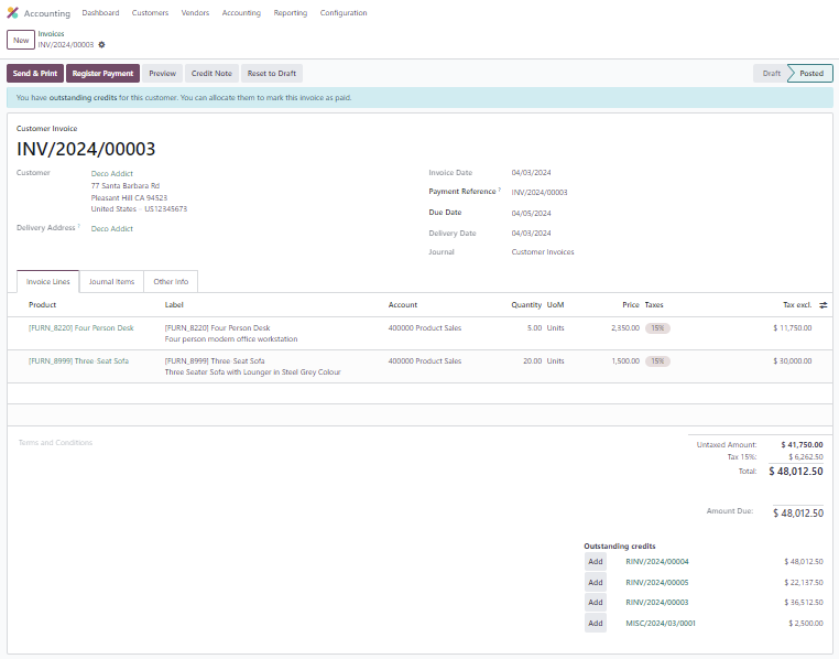 Automated invoice processing - Odoo 17