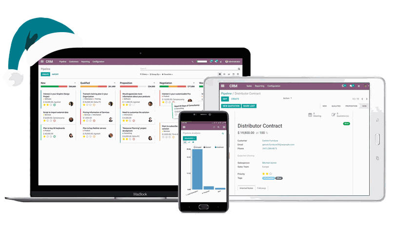 Odoo ERP responsive - desktop, tablet, mobile