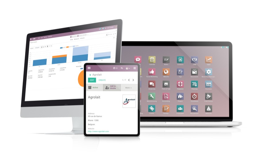 Odoo ERP responsif - desktop, tablet, seluler