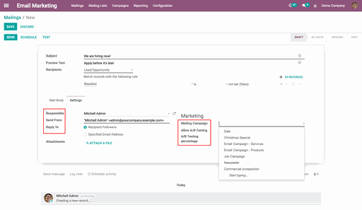 Odoo Email Marketing